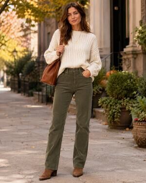90s Preppy Corduroy Straight Leg Pants Levi’s Ivy Olive Green NWT 4 W27 L30